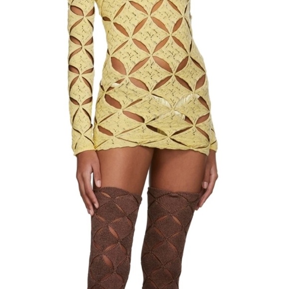 Isa Boulder Ssense Exclusive Brown Knit Argyle Thigh-high Boots - Picture 3 of 6